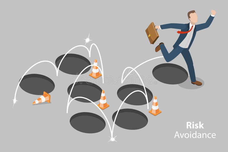 3D Isometric Flat Vector Conceptual Illustration of Risk Avoidance