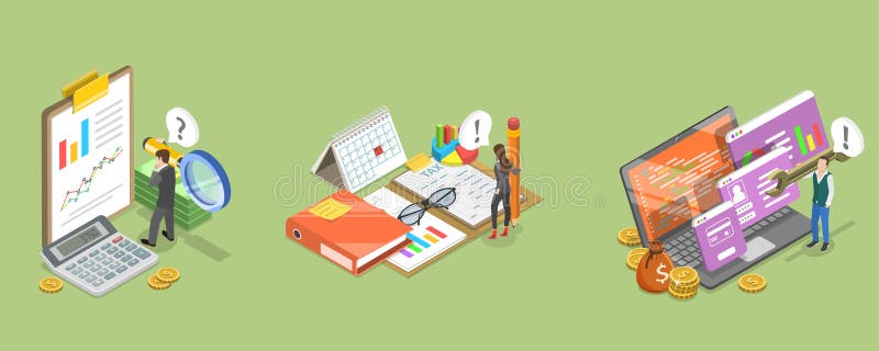 3D Isometric Flat Vector Illustration of Customer Relationship Management, Business Finance Concepts Set. Customer relationship software banner vectors
