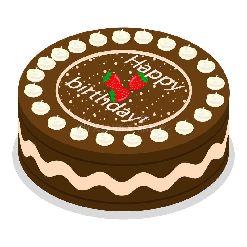 3D Isometric Flat Vector Set of Cakes. Item 2 royalty free illustration