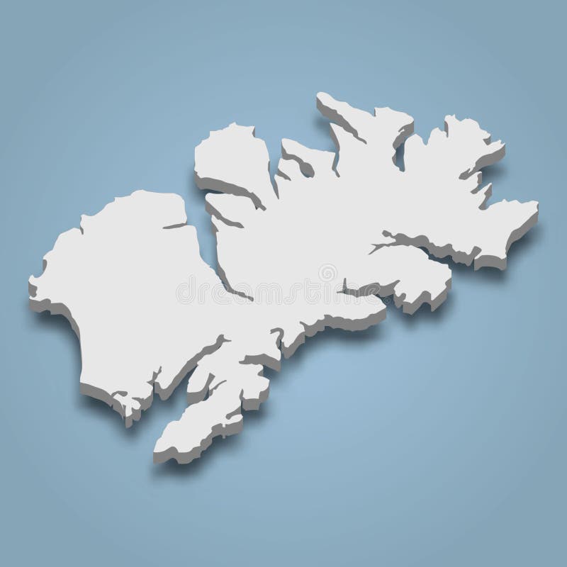 3d isometric map of Kodiak is an island in Alaska vector illustration
