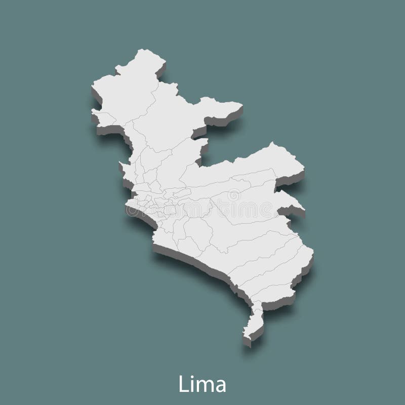 3d Isometric Map Of Lima Is A City Of Peru Stock Vector Illustration