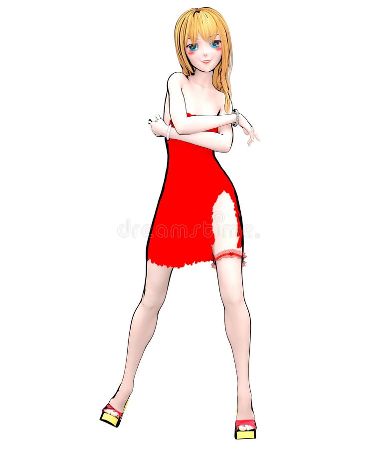 3d Japanese Anime Girl Stock Illustration Illustration Of Artificial