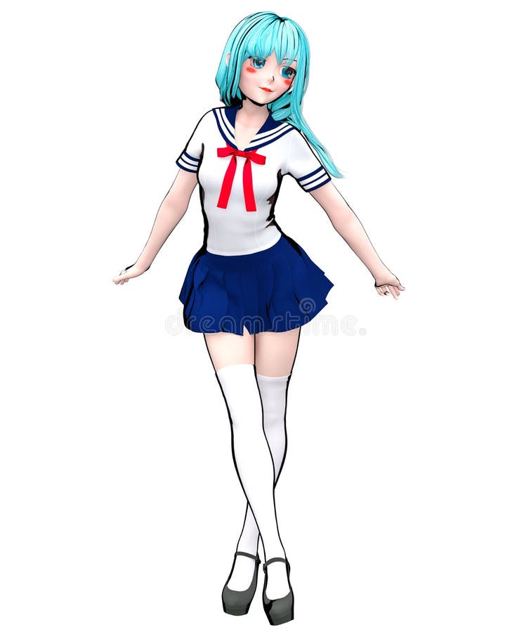 3D Japanese Anime Schoolgirl Stock Illustration - Illustration of isolated, beautiful: 152011726 3D Japanese Anime Schoolgirl Stock Illustration - Illustration of isolated, beautiful: 152011726
