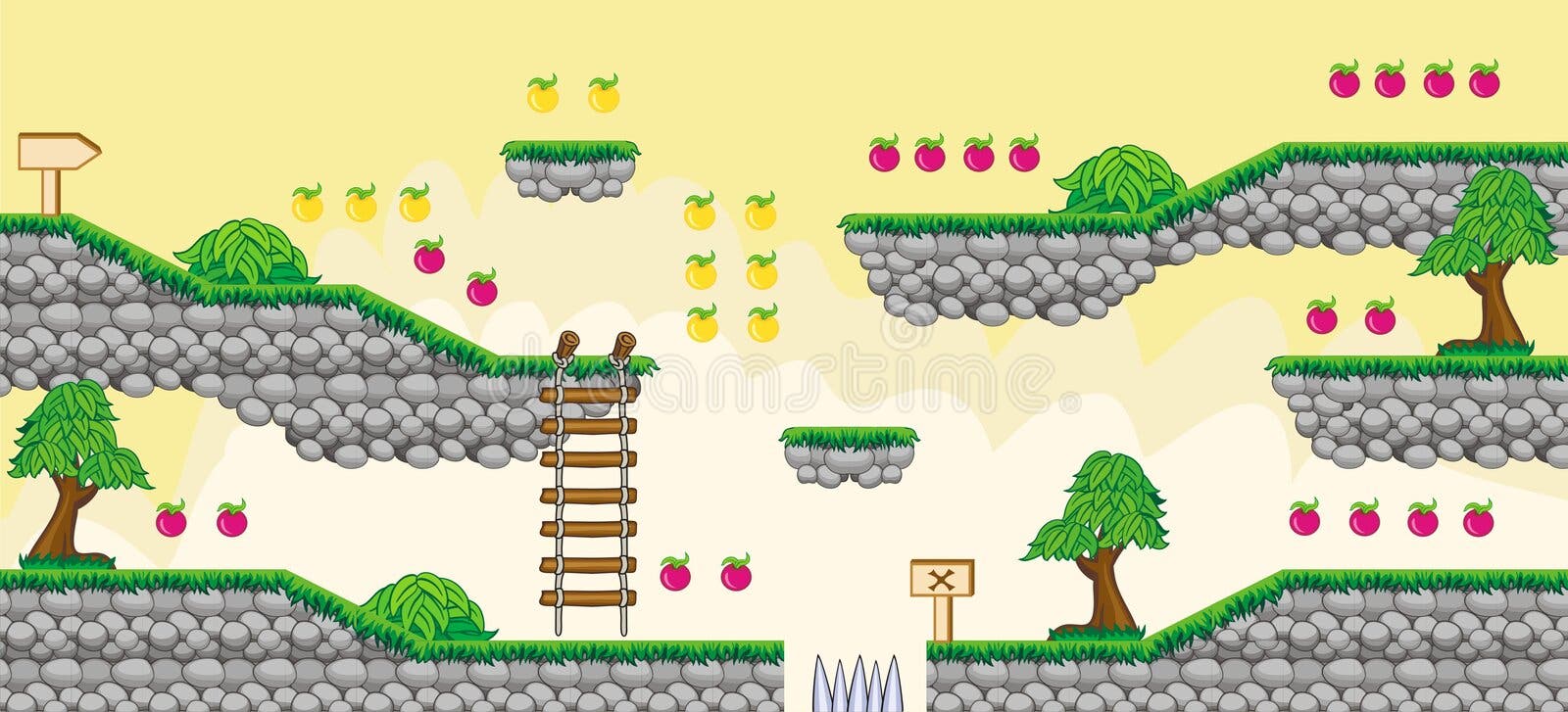 2D Jogo 18 Da Plataforma De Tileset Ilustração do Vetor - Ilustração de  cartoon, sinal: 38965059