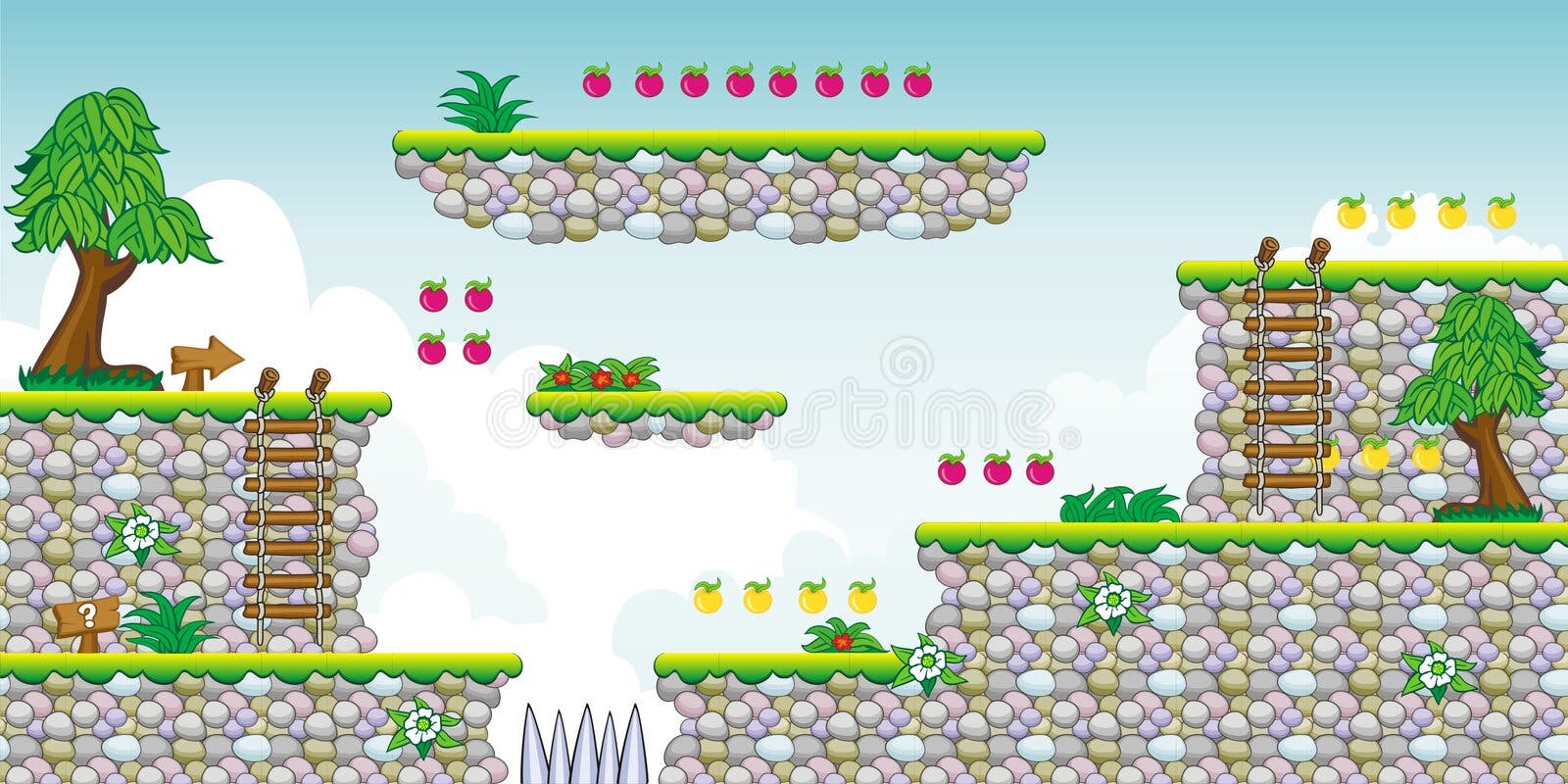 2D Jogo 18 Da Plataforma De Tileset Ilustração do Vetor - Ilustração de  cartoon, sinal: 38965059