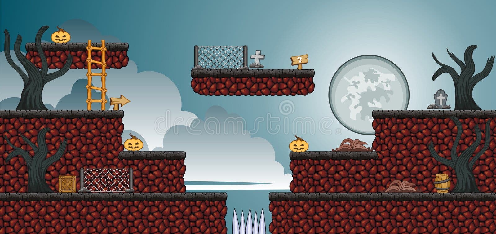 2D Jogo 18 Da Plataforma De Tileset Ilustração do Vetor - Ilustração de  cartoon, sinal: 38965059