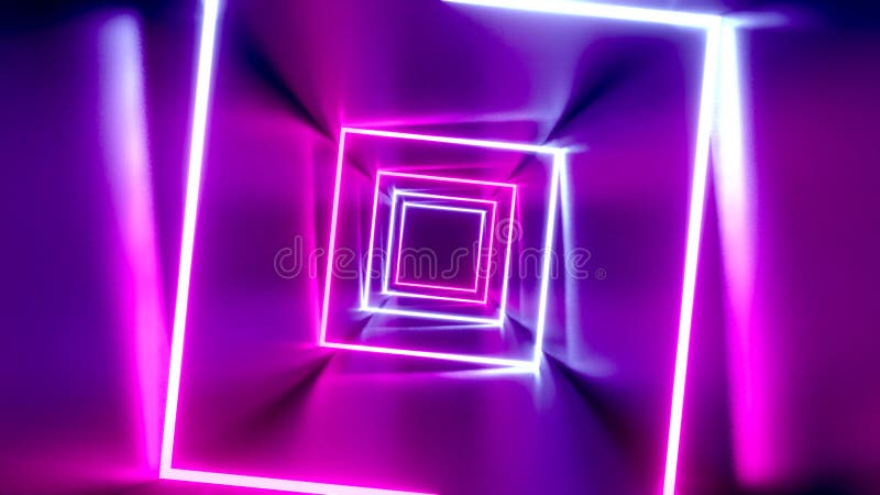 3D 4k abstrakcjonistycznego tunnel/neonowa animacja - wirujący obciosuje ilustracji