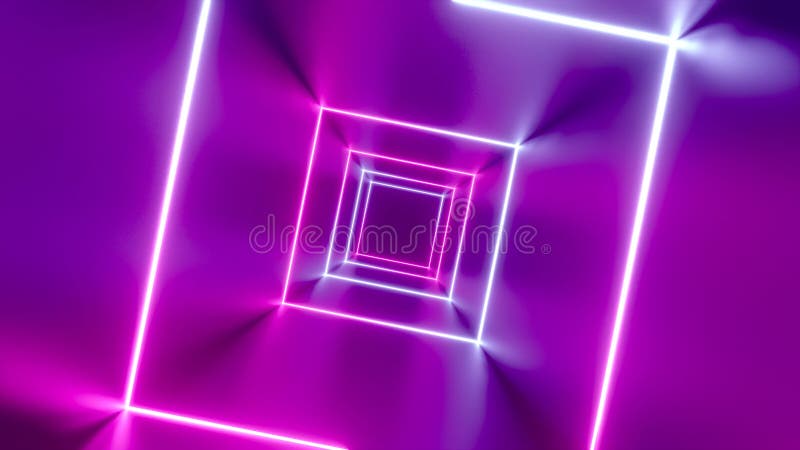 3D 4k abstrakcjonistycznego tunnel/neonowa animacja - wirujący obciosuje royalty ilustracja