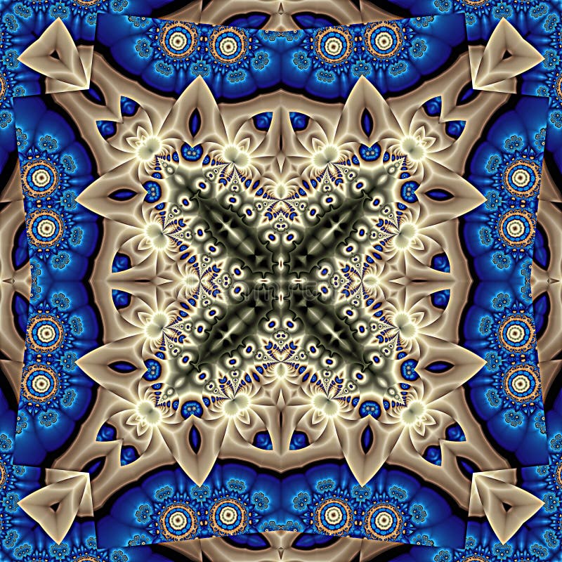 3d kaleidoscopic fractal graphic royalty free illustration