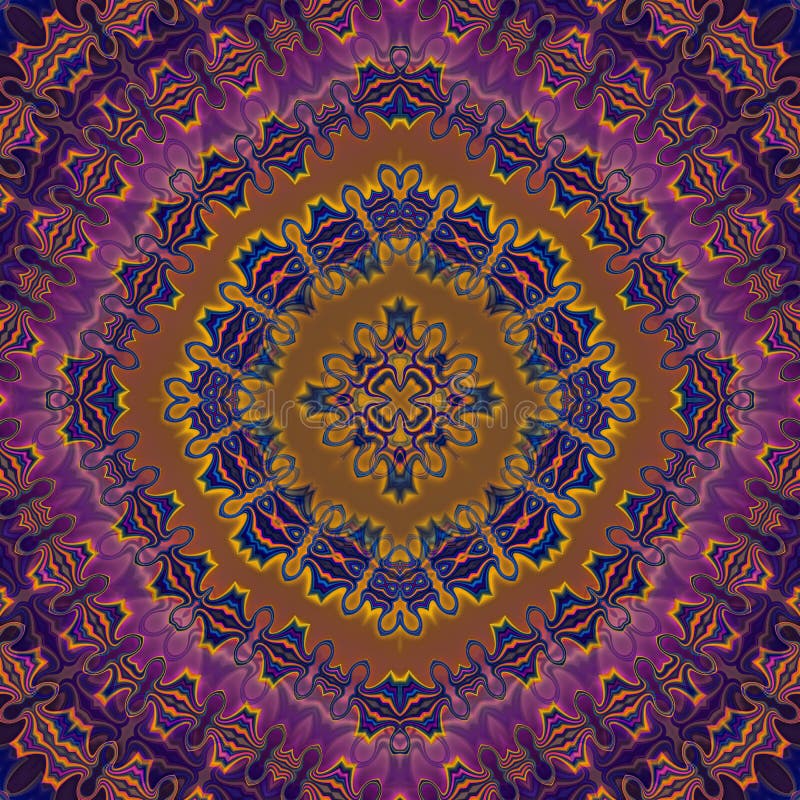 3d kaleidoscopic fractal graphic stock illustration