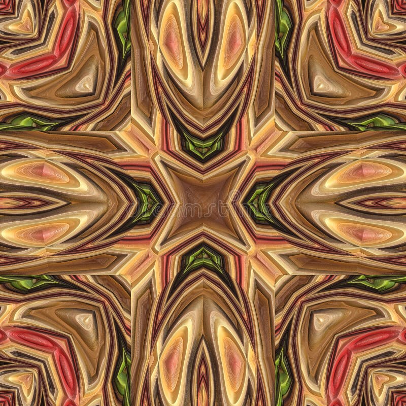 3d kaleidoscopic fractal graphic stock illustration
