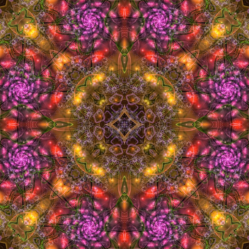 3d kaleidoscopic fractal pattern vector illustration
