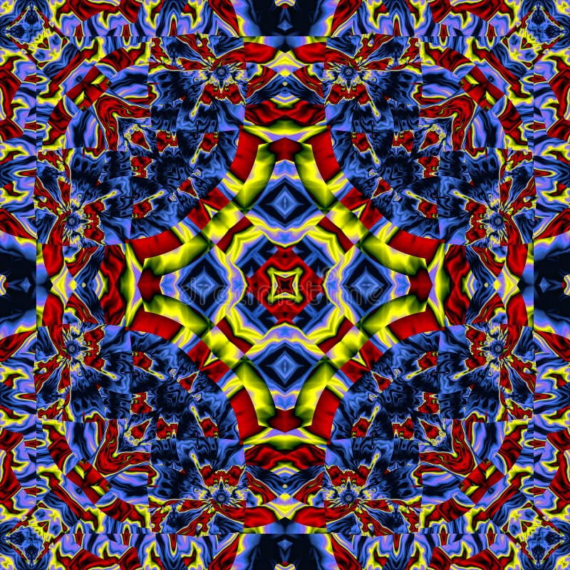 3d kaleidoscopic fractal pattern vector illustration