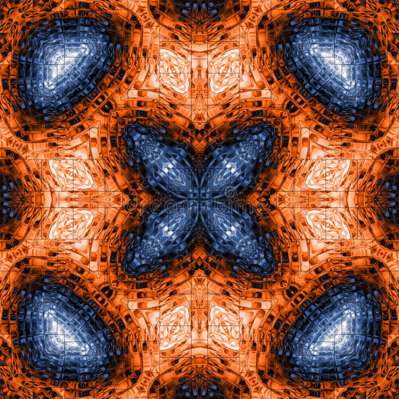 3d kaleidoscopic fractal pattern vector illustration