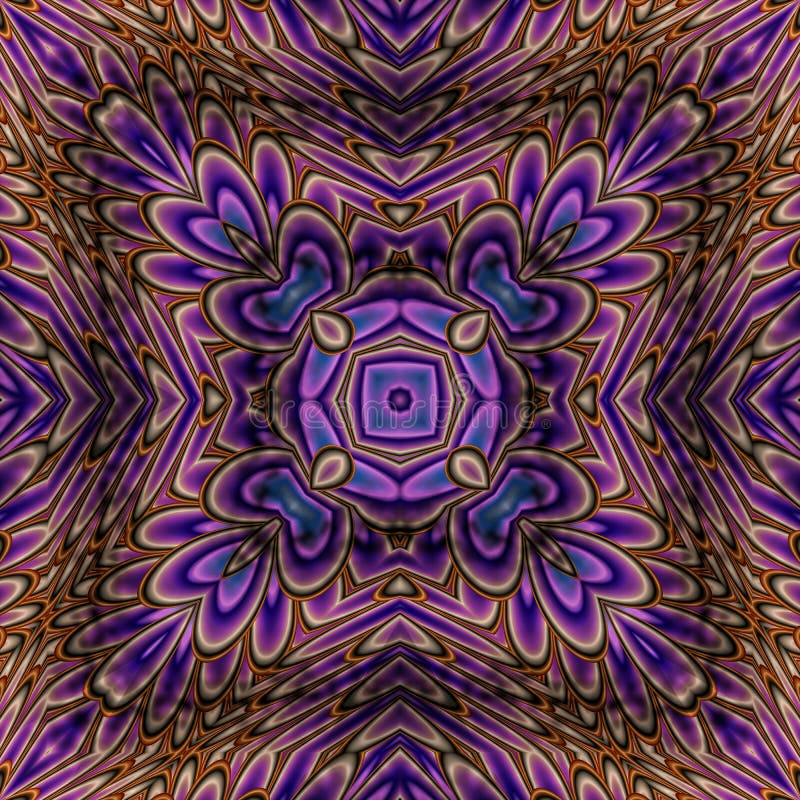 3d kaleidoscopic fractal pattern vector illustration