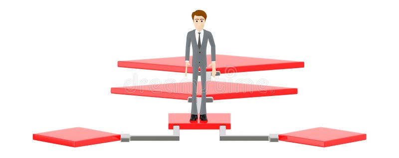 3d karakter, mens die zich over een stroomgrafiek bevinden vector illustratie 3d karakter, mens die zich over een stroomgrafiek bevinden vector illustratie