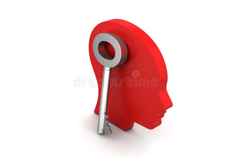 Download 3d kobiety głowa z kluczem ilustracji. Ilustracja złożonej z human - 53778538