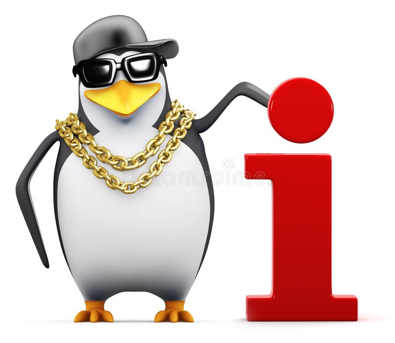 3d Koele pinguïn heeft informatie vector illustratie 3d Koele pinguïn heeft informatie vector illustratie