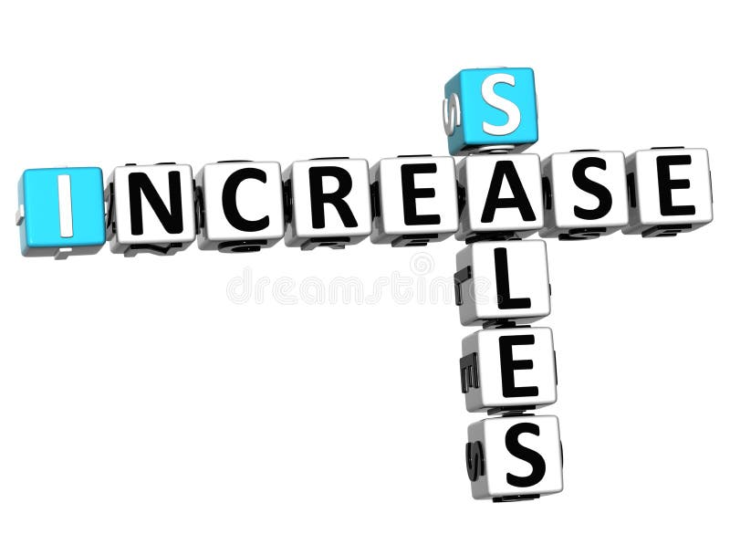 3D Sales Increase Crossword on white background. 3D Sales Increase Crossword on white background