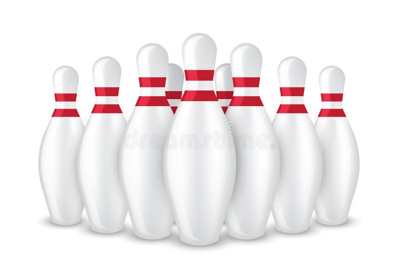 3D kręgle szpilki Realistyczny sport Odizolowywający na Białej tło ilustracji ilustracji 3D kręgle szpilki Realistyczny sport Odizolowywający na Białej tło ilustracji ilustracji