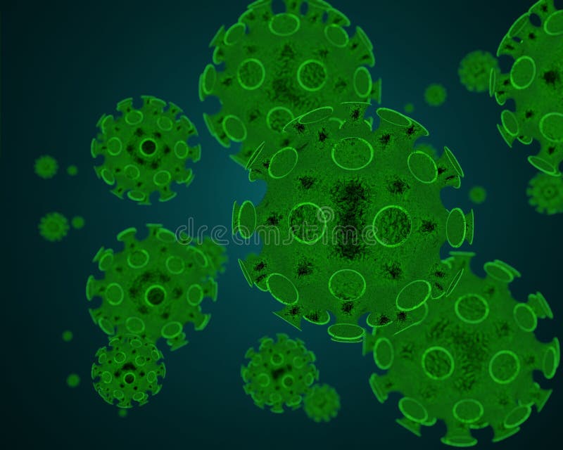 3d la rappresentazione del virus verde della corona che causa l’infezione di MERS e SARS