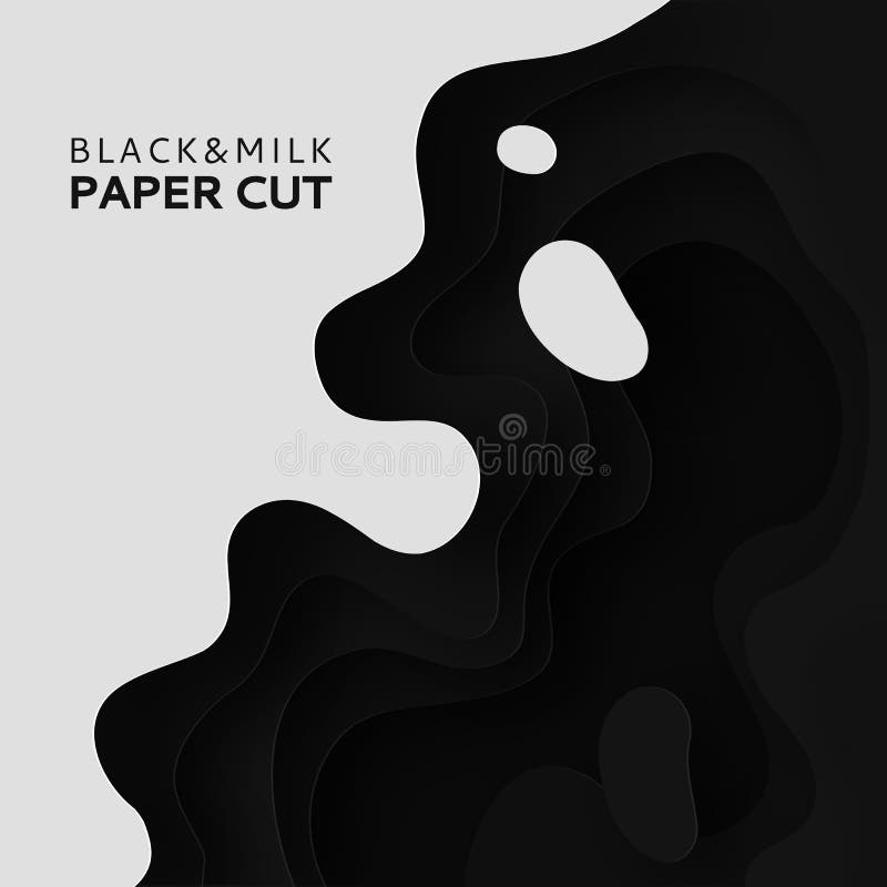 3D layers of paper cut the background of milk. Abstract paper carving art background design in black and white template site. Vector design layout for business presentations posters and invitations. 3D layers of paper cut the background of milk. Abstract paper carving art background design in black and white template site. Vector design layout for business presentations posters and invitations.