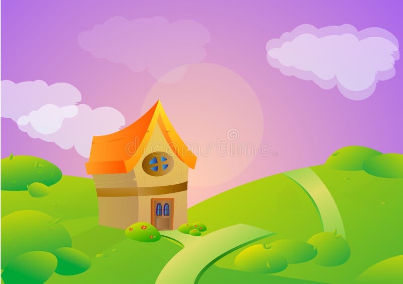 3d landschap van de beeldverhaalaard met brug, vectorillustratie met weiden, heuvels, rivier, en bewolkte hemel De zomerlandschap vector illustratie 3d landschap van de beeldverhaalaard met brug, vectorillustratie met weiden, heuvels, rivier, en bewolkte hemel De zomerlandschap vector illustratie