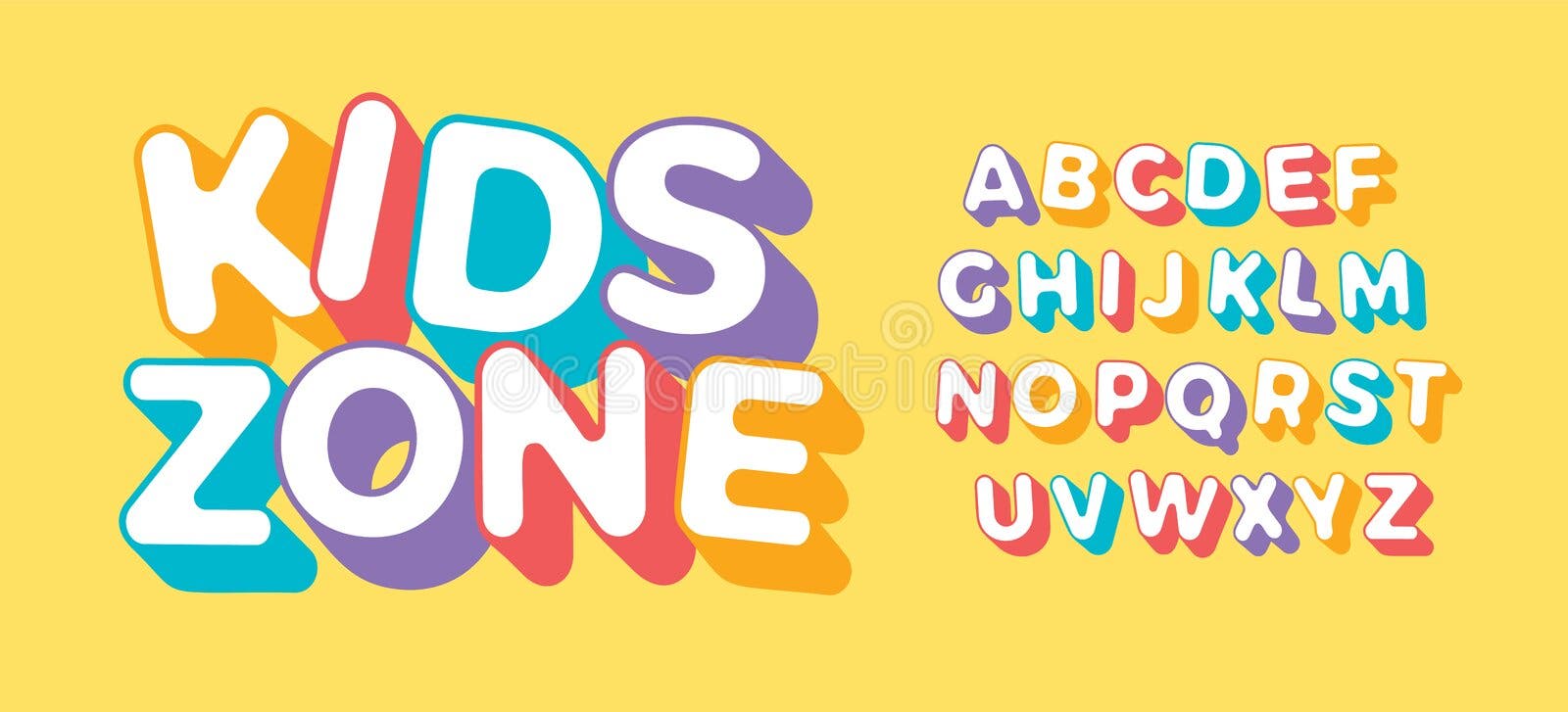 Colorful Alphapet Font To Use For Childrens Parties Invitation Stock  Illustration - Download Image Now - iStock