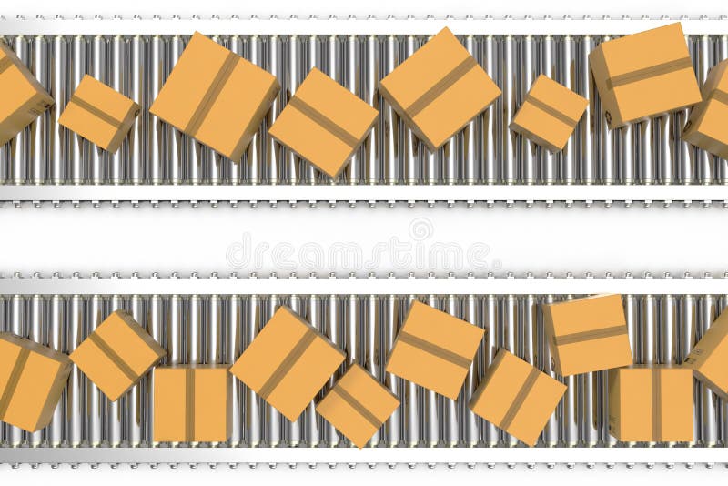3D levering van illustratiepakketten, de verpakkend dienst en het systeemconcept van het pakkettenvervoer, kartondozen stock illustratie 3D levering van illustratiepakketten, de verpakkend dienst en het systeemconcept van het pakkettenvervoer, kartondozen stock illustratie