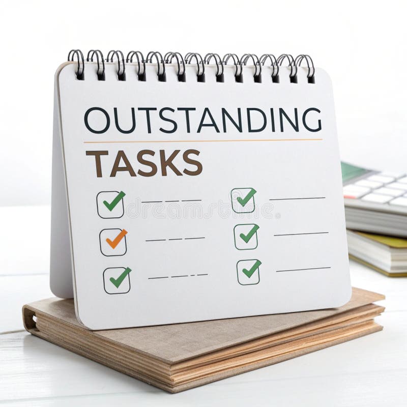 3D list of outstanding tasks front isolated on transparent background vector illustration