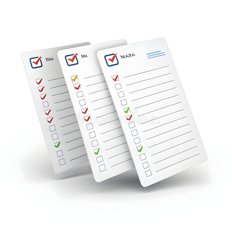 3D list of outstanding tasks isolated on white background vector illustration