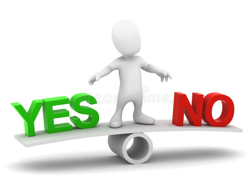 3d Yes or no little man stock illustration. Illustration of small - 39596991