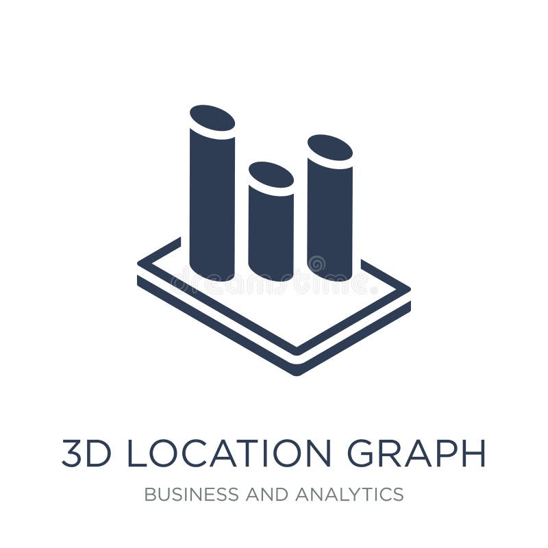 3D Location Graph icon. Trendy flat vector 3D Location Graph icon on white background from Business and analytics collection stock illustration