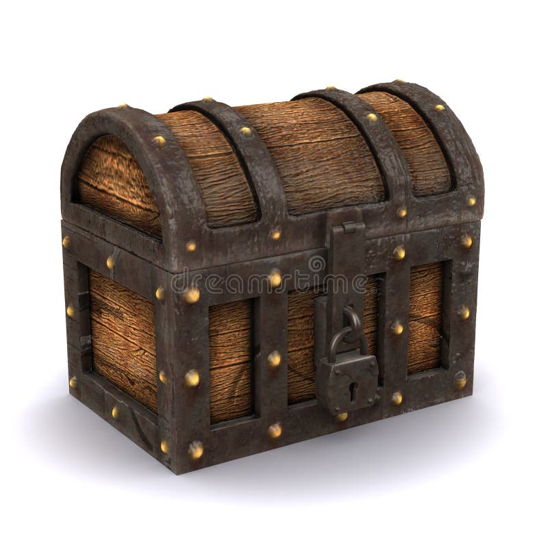 3d Locked treasure chest stock illustration. Illustration of gold ...