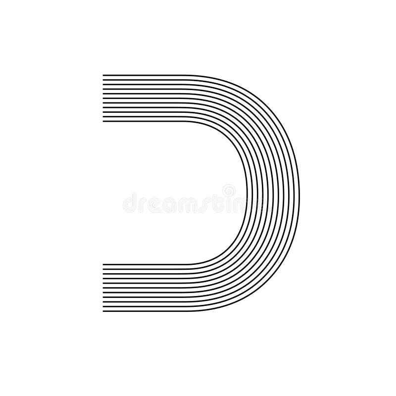 D Logo Simple Design Isolated in White Background_Arrow Inside Stock ...