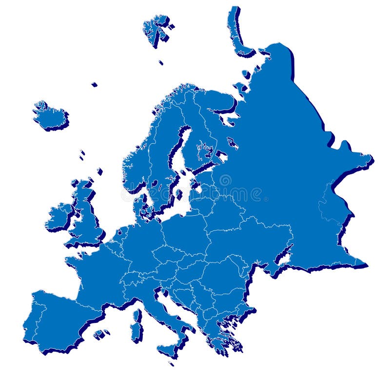 Map Of Europe Please Europe Map In 3D Stock Illustration. Illustration Of Countries - 29751315