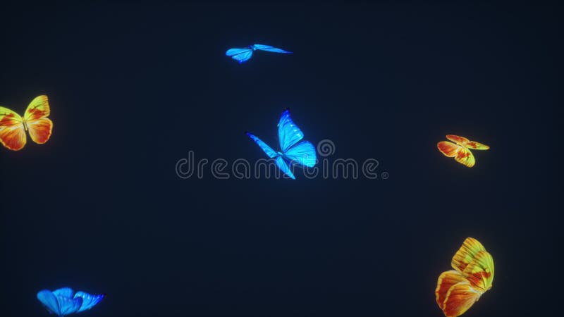 3d анимация красивой фона бабочки иллюстрация штока