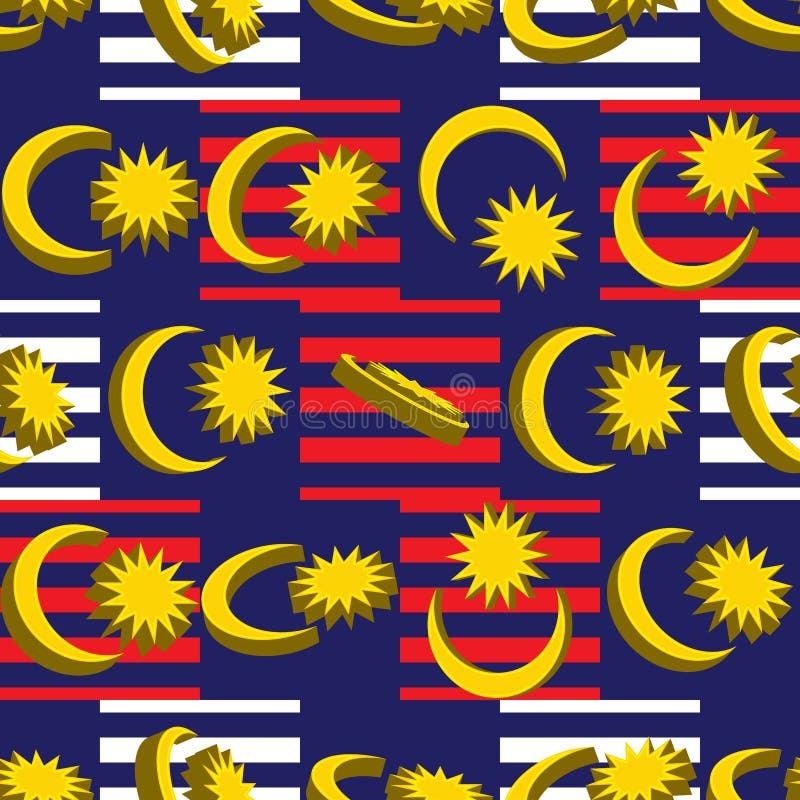 3d Malaysia flag element rotate turn symmetry seamless pattern stock illustration 3d Malaysia flag element rotate turn symmetry seamless pattern stock illustration