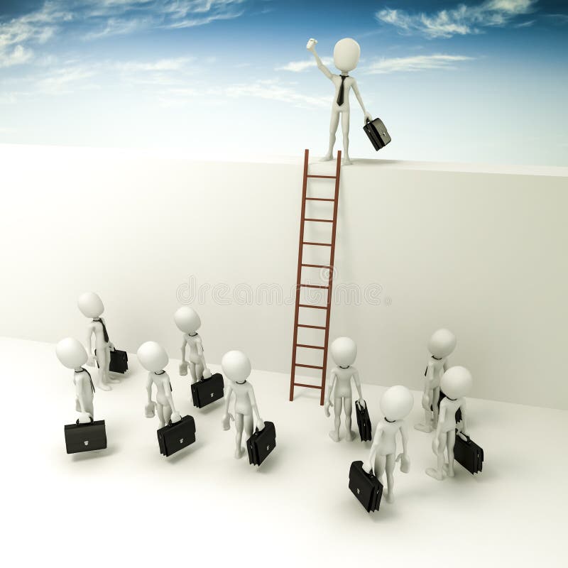 3d man businessman leader, business metaphor royalty free illustration