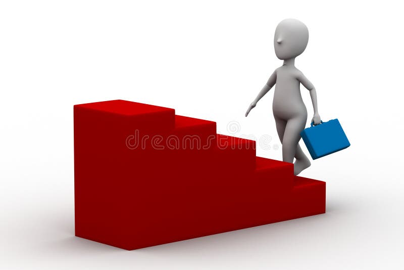 3d man climbing on a step vector illustration 3d man climbing on a step vector illustration