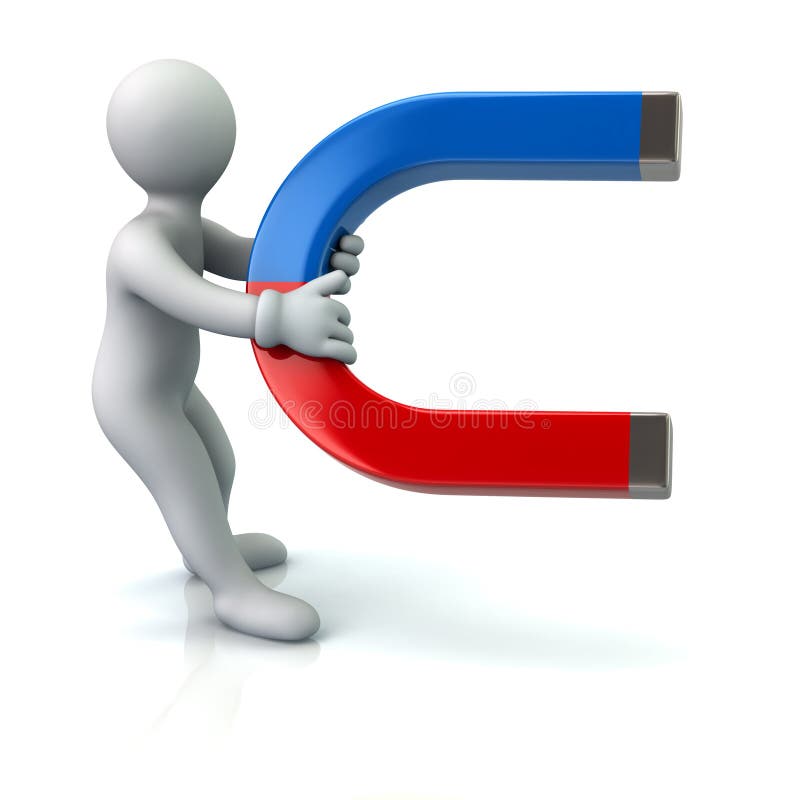 3d man with a horseshoe magnet vector illustration 3d man with a horseshoe magnet vector illustration