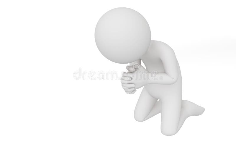 3D man praying stock illustration. Illustration of pray - 13187807