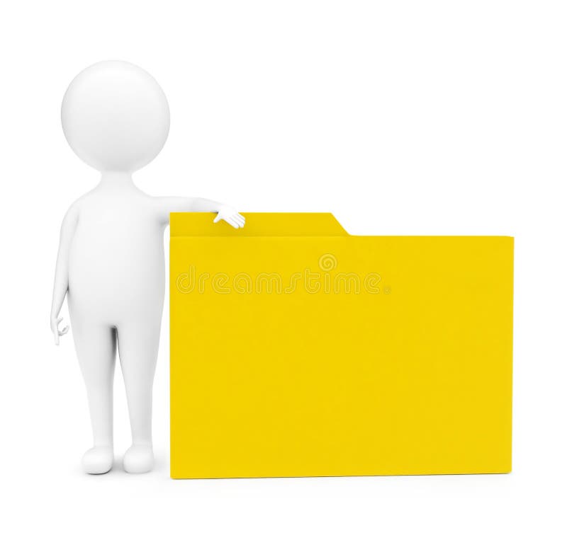 3d man presenting a file folder concept vector illustration