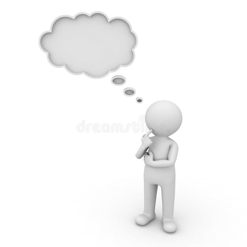 person with thinking bubble clipart