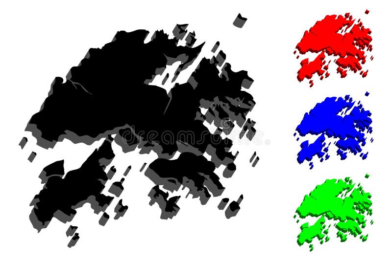 3D mapa Hong Kong ilustracji 3D mapa Hong Kong ilustracji