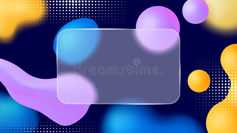 3D mattes Glas oder Kunststoff mit abstrakten, farbigen Formen. Glasmorphismus Banner Design Kreditkarte lizenzfreie abbildung
