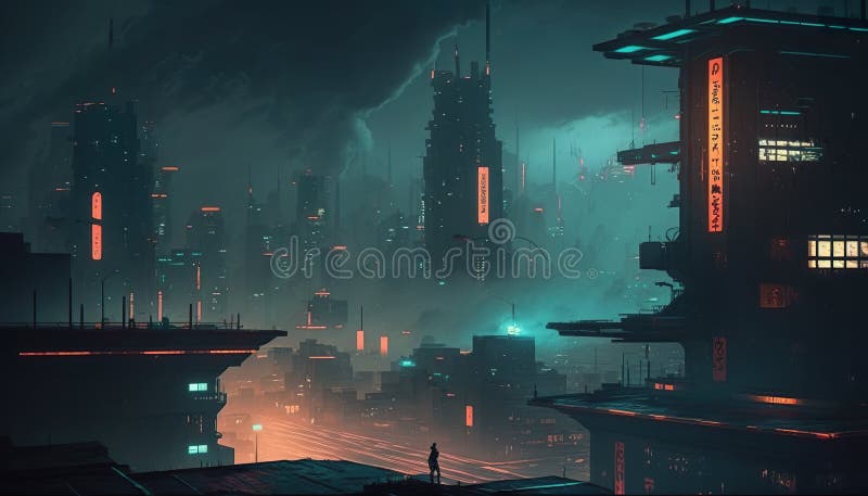 Ambiente de fundo 2d cyberpunk city para um jogo móvel de arena de