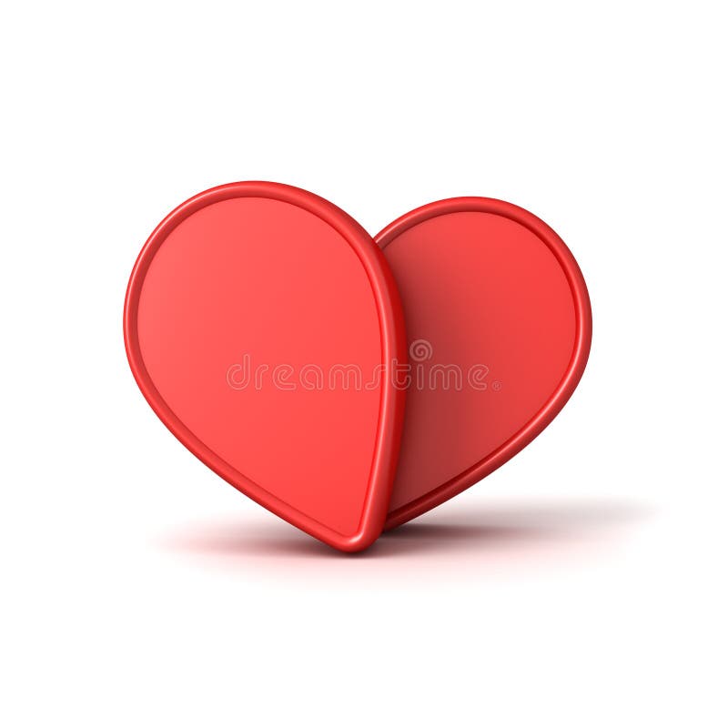 3d minimal abstract love like heart or 3d red heart shape sign isolated on white background with shadow creative idea concepts 3D royalty free illustration