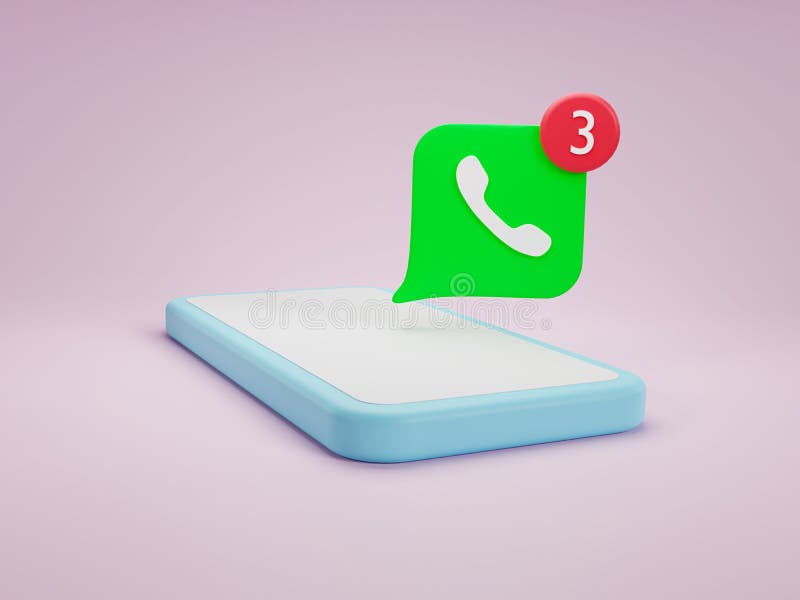 3d missed call icon. 3d rendering illustration vector illustration