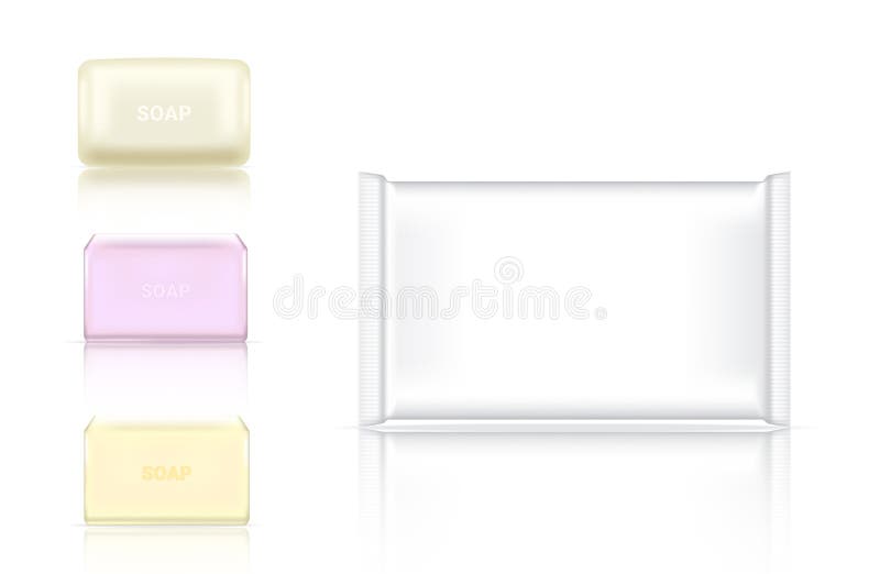 Download 3d Mock Up Realistic Soap Bar Cosmetic Packaging Paper Wrap Or Plastic Pack For Advertising Design Background Illustration Stock Vector Illustration Of Product Shine 148751344